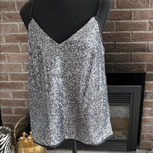 Mango Silver Sequin Camisole